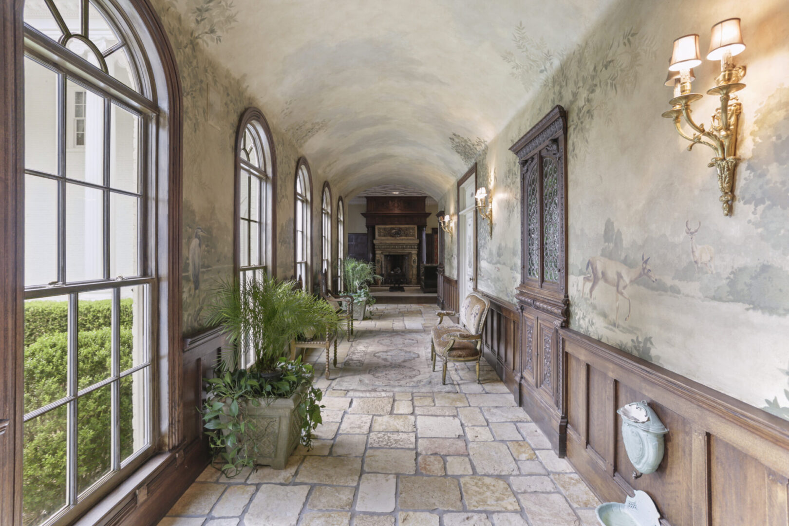 Vintage hallway in 1840’s manor, Serenata Farm in Madison, GA