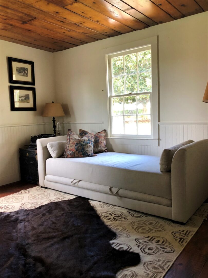 Sofabed with pull-out at Serenata Farm in Madison, GA